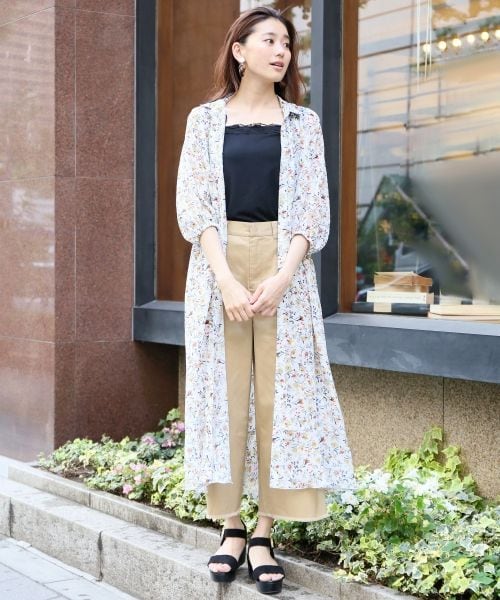 LEPSIM(レプシィム)の「マキシハナガラワンピコート(ワンピース/ドレス・オフ/ブラック)」の1枚目の写真