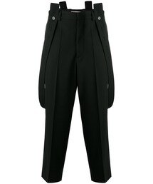 MARNI マルニ レザー カーゴパンツ サスペンダーパンツ ブラック 撥水加工タフタカーゴパンツ | Marni