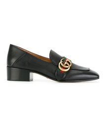 GUCCI | Gucci - GG Web ローファーパンプス - women - コットン/レザー/metal - 38(パンプス)