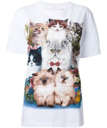 WALL | Wall - キャットプリント Ｔシャツ - women - コットン - XL(Tシャツ/カットソー)