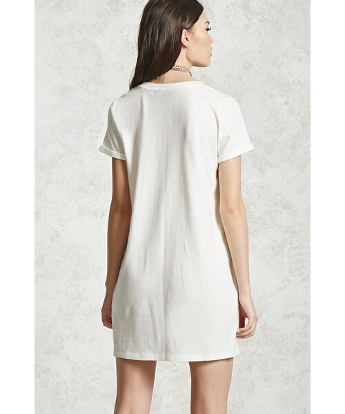 FOREVER 21（フォーエバー トゥエンティーワン）の「FOREVER 21+ Cuffed Sleeve T-Shirt Dress（ワンピース・レディース・Pink/Brown/White・XS/S/M/L/XL）」の12枚目の写真