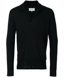 Maison Margiela | Maison Margiela - ポロカラーvネックセーター - men - ウール - M(ニット/セーター)