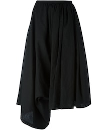 Yohji Yamamoto | Yohji Yamamoto - クロップド ドレープパンツ - women - リネン - 1(その他パンツ)