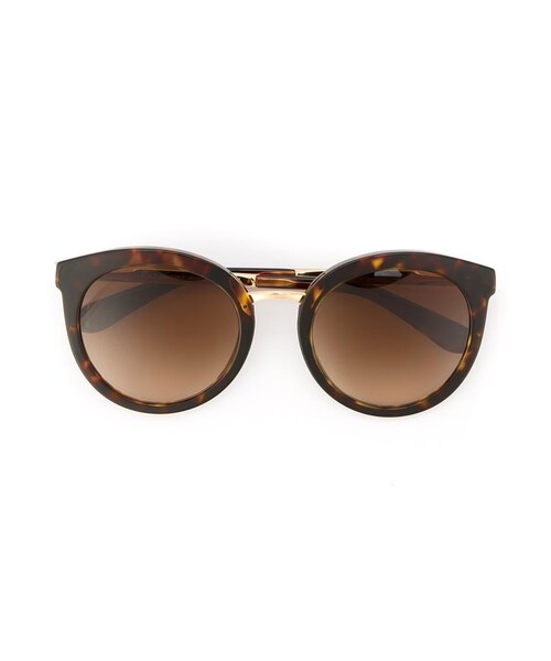 DOLCE&GABBANA(ドルチェアンドガッバーナ)の「Dolce & Gabbana - round frame sunglasses - women - アセテート - ワンサイズ(サングラス・レディース・ブラウン・ワンサイズ)」の1枚目の写真