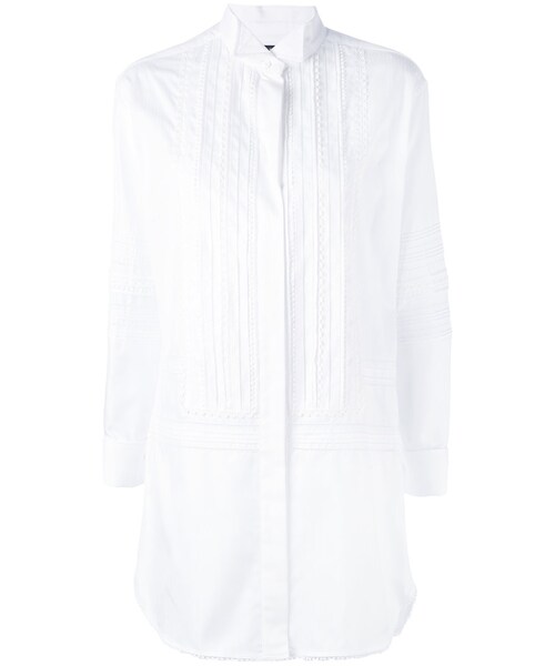 Burberry シャツワンピース ホワイト BURBERRY バーバリー レディース 長袖シャツ ノーカラー シャツ