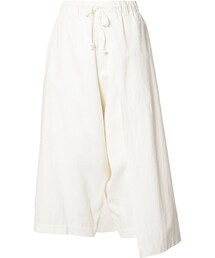 Y's | Y's - Left Wrap クロップドパンツ - women - コットン/リネン - 2(その他パンツ)