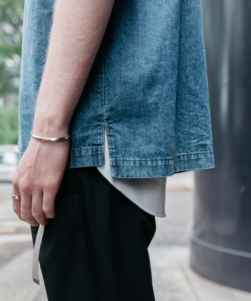 LIDNM（リドム）の「ケミカルウォッシュオープンカラーシャツ（シャツ/ブラウス・メンズ・ブルー・S, M, L）」の3枚目の写真