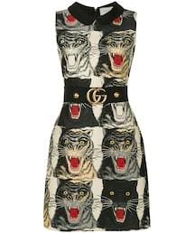 Gucci タイガープリント デイドレス 36 ワンピース　正規品 Gucci タイガープリント デイドレス 36 ワンピース 正規品