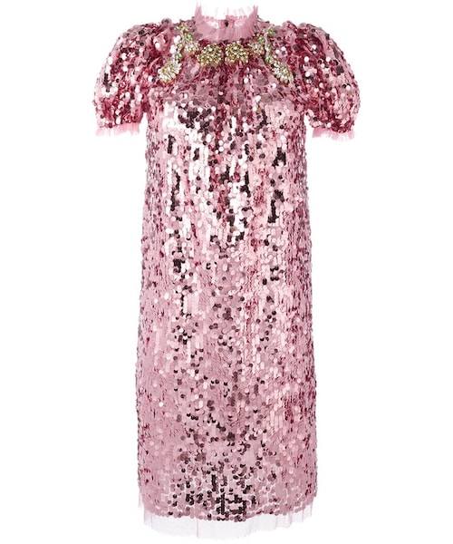 Dolce Gabbana ドルチェアンドガッバーナ の Dolce Gabbana スパンコール パーティードレス Women コットン ポリアミド ポリエステル スパンデックス 42 ドレス Wear