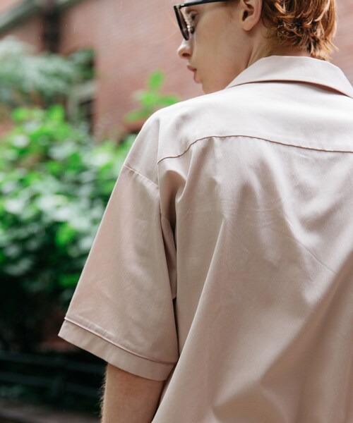 LIDNM（リドム）の「パイピングオープンカラーシャツ（シャツ/ブラウス・メンズ・ピンク・S, M, L）」の4枚目の写真