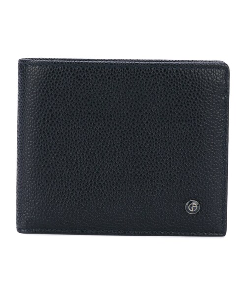 GIORGIO ARMANI ジョルジオアルマーニ 二つ折り 財布 ロゴ 黒-