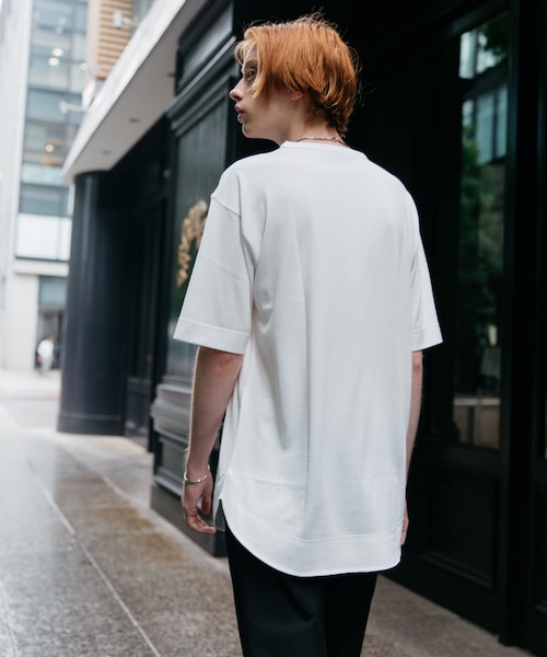 LIDNM(リドム)の「モダールレイヤードTシャツ(Tシャツ/カットソー・メンズ・ホワイト・S, M, L)」の2枚目の写真