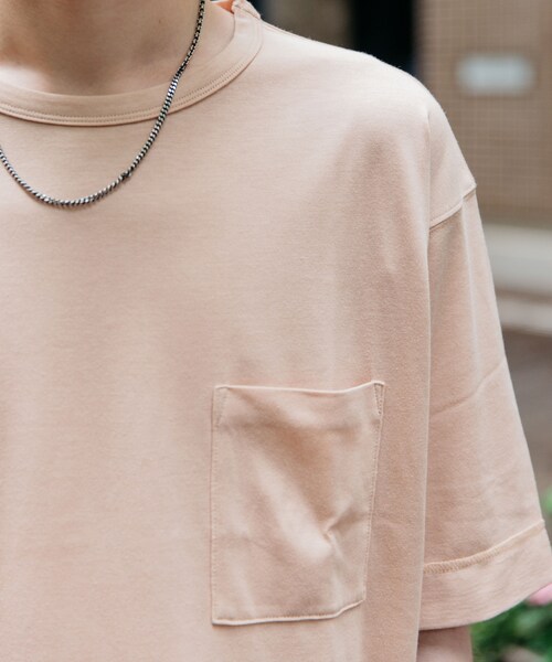 LIDNM(リドム)の「モダールレイヤードTシャツ(Tシャツ/カットソー・メンズ・ピンク・S, M, L)」の2枚目の写真