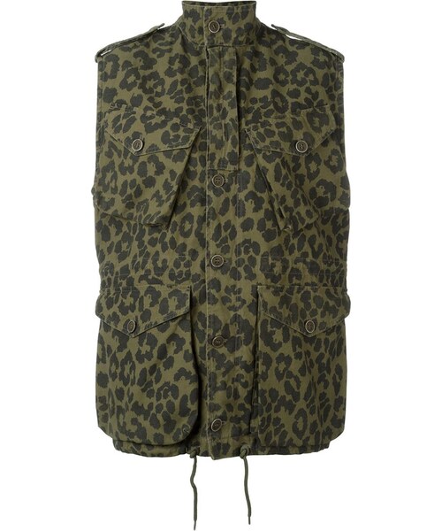 SAINT LAURENT サンローランミリタリーレオパードジャケット