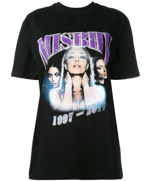 ミスビヘイブ レディース シャツ トップス MISBHV Laced Up Denim Corset Top MISBHV（ミスビヘイブ）の「Misbhv - ロゴプリント Tシャツ - women