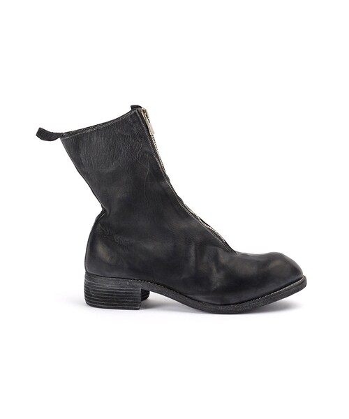 最終値下げGUIDIフロントジップデザインホースレザーブーツ GUIDI 