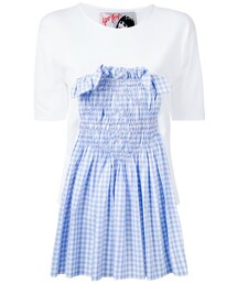 Jenny Fax | Jenny Fax - チェック柄 スモックパネル Tシャツ - women - コットン - M(Tシャツ/カットソー)