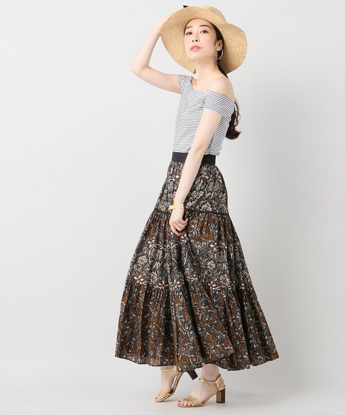 ⌘m⌘ ◆IENA LA BOUCLE楊柳サーキュラースカート◆ブラック IENA LA BOUCLE（イエナラブークル）の「《追加》【VIOLETTE ROOM