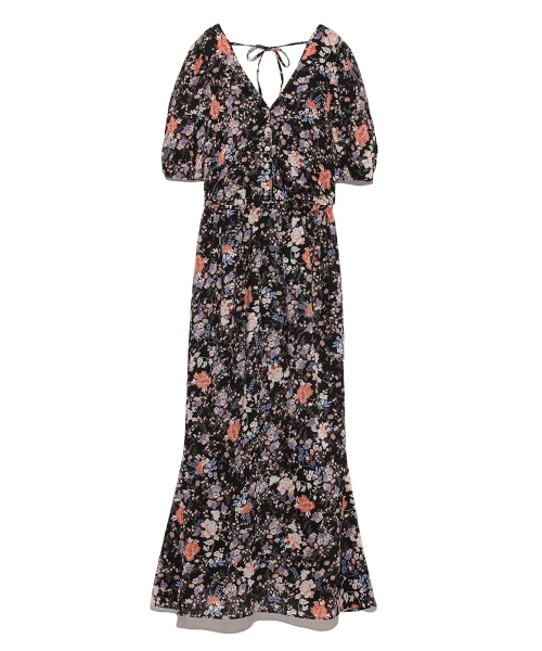 SNIDEL（スナイデル）の「テキスタイルフラワーIラインワンピース  