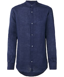 ゼニア Zegna リネン100% バンドカラーシャツ 白シャツ トルコ製　XL ZEGNA（ゼニア）の「Ermenegildo Zegna - バンドカラー リネンシャツ