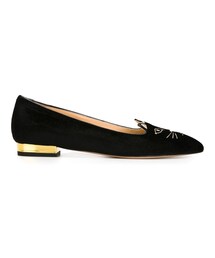 Charlotte Olympia | Charlotte Olympia - Mid-Century Kitty スリッポン - women - カーフレザー/ベルベット - 35(その他シューズ)
