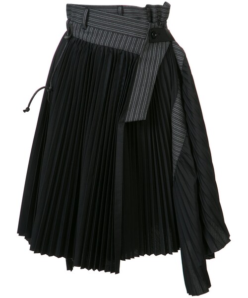 Sacai（サカイ）の「Sacai - ストライプパネル プリーツスカート
