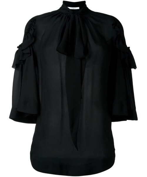 GIVENCHY（ジバンシイ）の「Givenchy - リボン付き シアーブラウス 