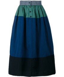 VISVIM | Visvim - カラーブロック フレアスカート - women - コットン/リネン - L(スカート)
