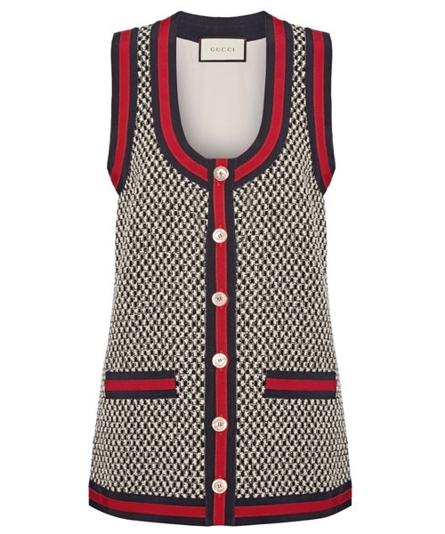 gucci tweed vest