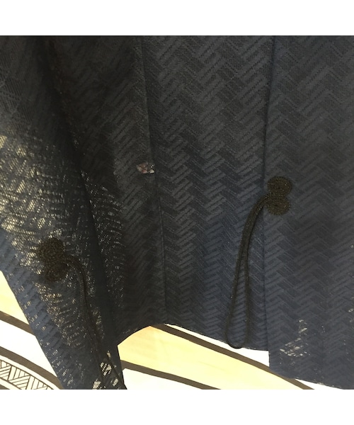 キュウリガン(キュウリガン)の「【KIMONO】ヴィンテージ ネイビー メッシュ 着物 羽織 ガウン(浴衣・メンズ・その他)」の6枚目の写真
