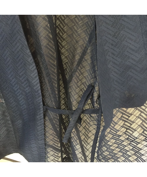 キュウリガン(キュウリガン)の「【KIMONO】ヴィンテージ ネイビー メッシュ 着物 羽織 ガウン(浴衣・メンズ・その他)」の8枚目の写真
