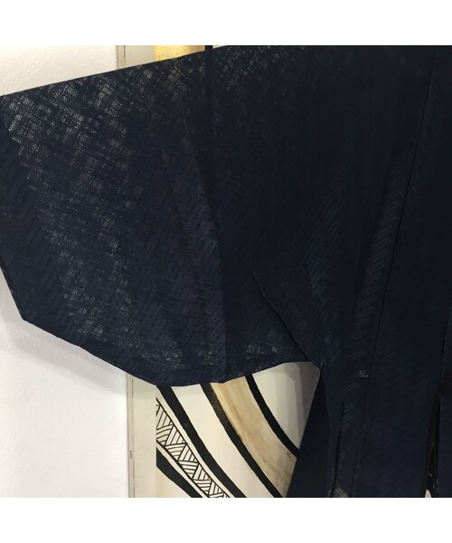 キュウリガン(キュウリガン)の「【KIMONO】ヴィンテージ ネイビー メッシュ 着物 羽織 ガウン(浴衣・メンズ・その他)」の5枚目の写真