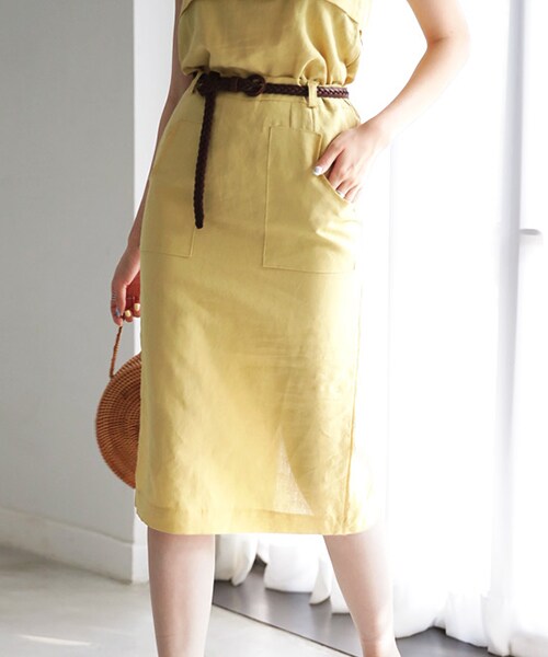 DHOLIC（ディーホリック）の「リネン混ポケットペンシルスカート（スカート・レディース・FREE）」の3枚目の写真