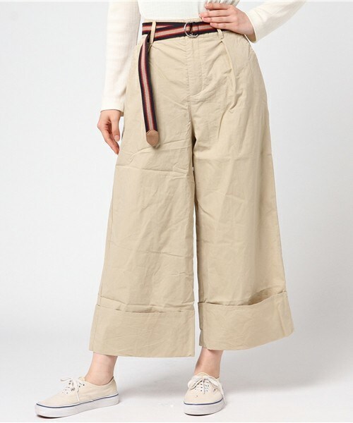 archives（アルシーヴ）の「【ラインベルト付】センタープレスワイドパンツ（その他パンツ・レディース・オフホワイト/ベージュ/ネイビー・MEDIUM）」の3枚目の写真