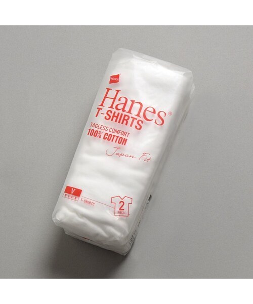 HANES(ヘインズ)の「【Heans / 赤パック / Vネック】ジャパンフィット Japan Fit(白/2枚組)(Tシャツ/カットソー・メンズ・その他)」の1枚目の写真