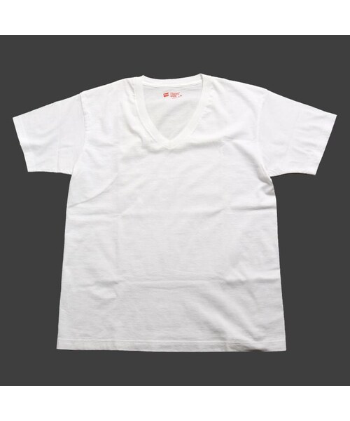HANES(ヘインズ)の「【Heans / 赤パック / Vネック】ジャパンフィット Japan Fit(白/2枚組)(Tシャツ/カットソー・メンズ・その他)」の2枚目の写真