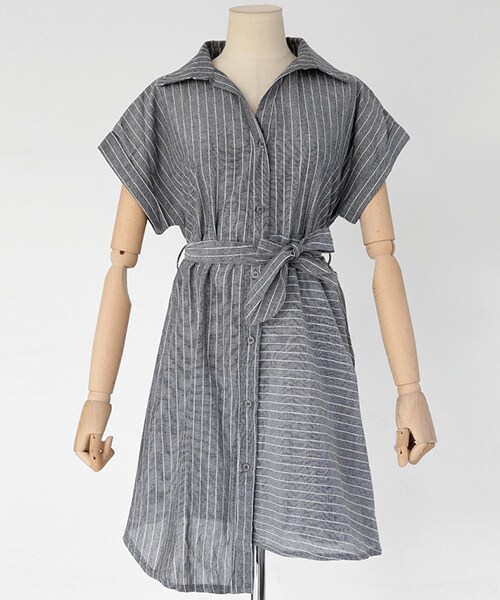 DHOLIC（ディーホリック）の「アンバランスヘムストライプワンピース（ワンピース・レディース・FREE）」の2枚目の写真