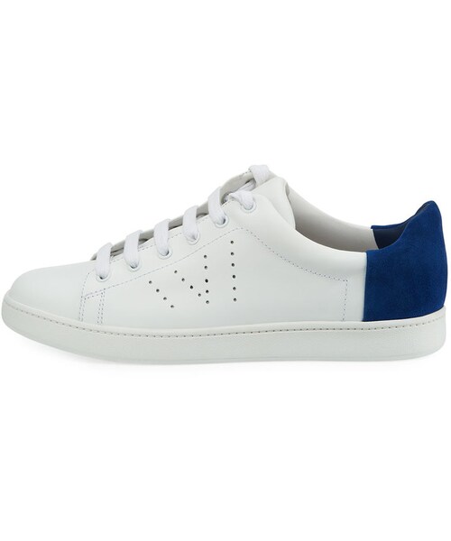 VINCE（ヴィンス）の「Vince Varin Two-Tone Leather Sneaker, Plaster/Cobalt（スニーカー・レディース・White・9B / 39EU/5.5B / 35.5EU/10B / 40EU）」の4枚目の写真