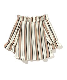 GRL | マルチストライプオフショルトップス(シャツ/ブラウス)