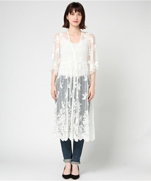 archives（アルシーヴ）の「レースガウン（ワンピース・レディース・オフホワイト/ブラック/シルバーグレー・MEDIUM）」の4枚目の写真