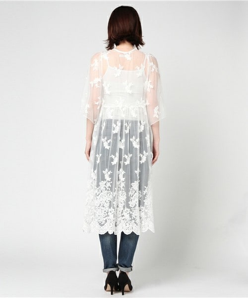 archives（アルシーヴ）の「レースガウン（ワンピース・レディース・オフホワイト/ブラック/シルバーグレー・MEDIUM）」の6枚目の写真