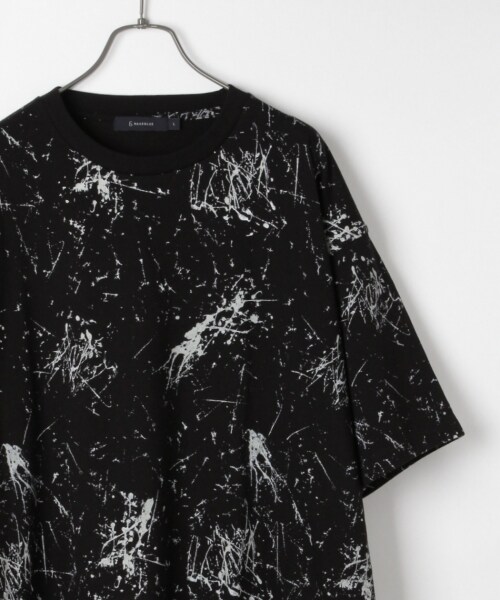 RAGEBLUE（レイジブルー）の「スプラッシュプリントTシャツ（トップス・ホワイト/ブラック）」の2枚目の写真