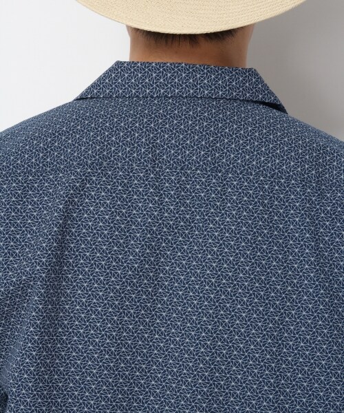 RAGEBLUE（レイジブルー）の「幾何学柄オープンカラーシャツ（トップス・ホワイト/ネイビー）」の10枚目の写真