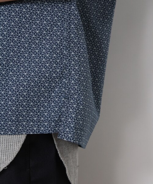 RAGEBLUE（レイジブルー）の「幾何学柄オープンカラーシャツ（トップス・ホワイト/ネイビー）」の9枚目の写真