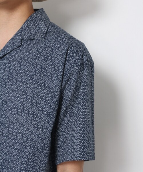 RAGEBLUE（レイジブルー）の「幾何学柄オープンカラーシャツ（トップス・ホワイト/ネイビー）」の7枚目の写真