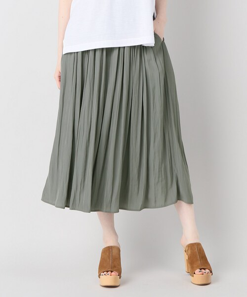 Spick & Span（スピックアンドスパン）の「PEシフォンギャザーパンツ◆（パンツ・キャメル/36/在庫あり/38）」の2枚目の写真