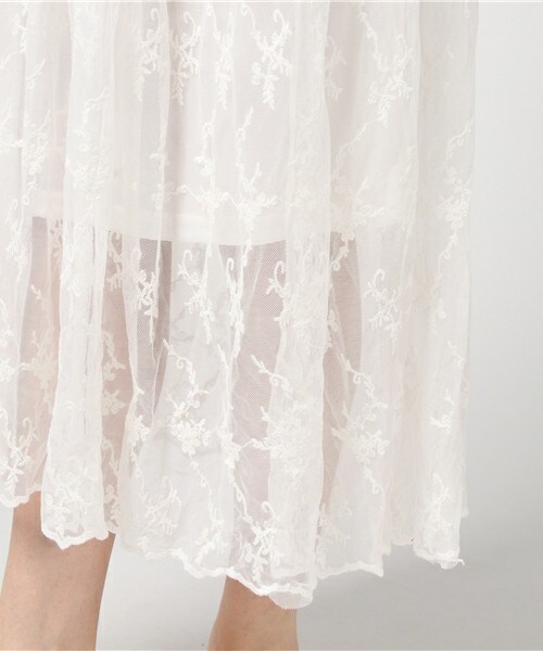 archives（アルシーヴ）の「Backリボンフレア袖OP(5分袖)×インナー（ワンピース・レディース・オフホワイト/ブラック・MEDIUM）」の9枚目の写真