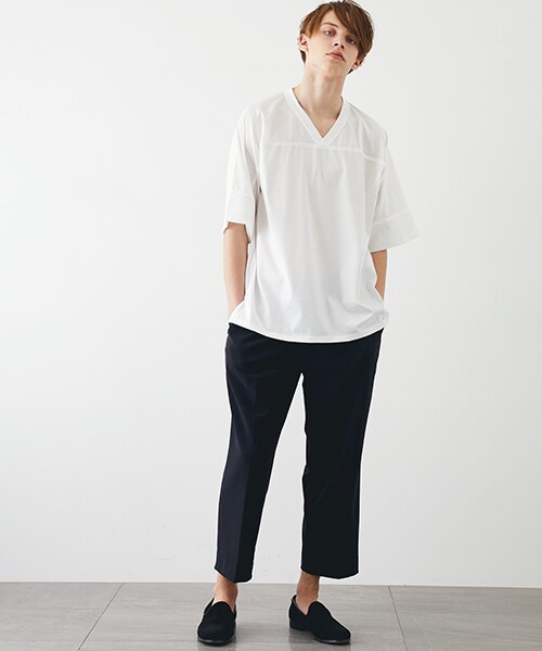 KIIT（キート）の「【6/17入荷予定】VネックパインピングTEE（その他・メンズ・BLK/WHT・1/2）」の4枚目の写真