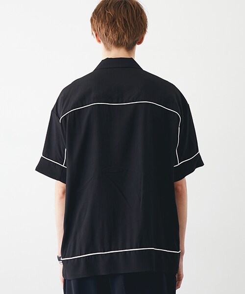 KIIT（キート）の「【6/17入荷予定】オープンカラーパイピングSH（その他・メンズ・BLK/GRN・1/2）」の7枚目の写真