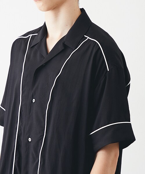 KIIT（キート）の「【6/17入荷予定】オープンカラーパイピングSH（その他・メンズ・BLK/GRN・1/2）」の8枚目の写真